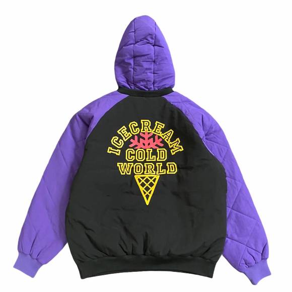 NEW ICECREAM men's traditional hoodie in black/purple - Picture 3 of 3